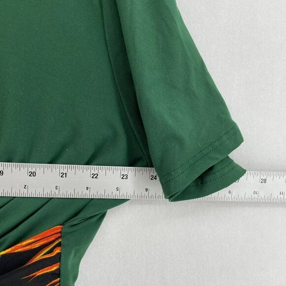 Shein Dress Sz 4XL Maxi Green Black Skirt Colorful Tropical Palm Print Stretch - Picture 6 of 11